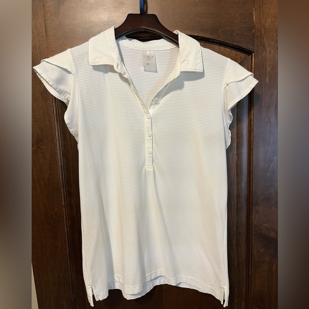Calia white flutter sleeve top